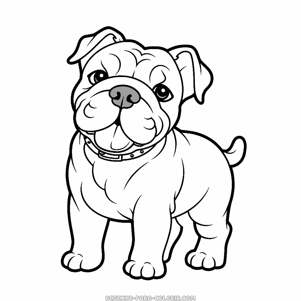 Desenho de cão bulldog para colorir