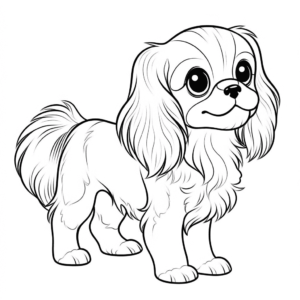 Desenho de cão cavalier king charles spaniel para colorir
