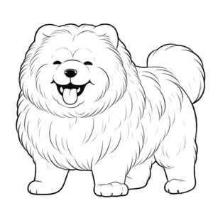 Desenho de cão chow chow para colorir