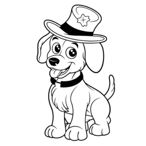 Desenho de cão como mágico para colorir