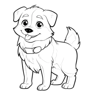 Desenho de cão confiante para colorir
