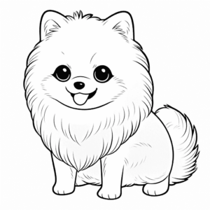 Desenho de cão da pomerânia para colorir