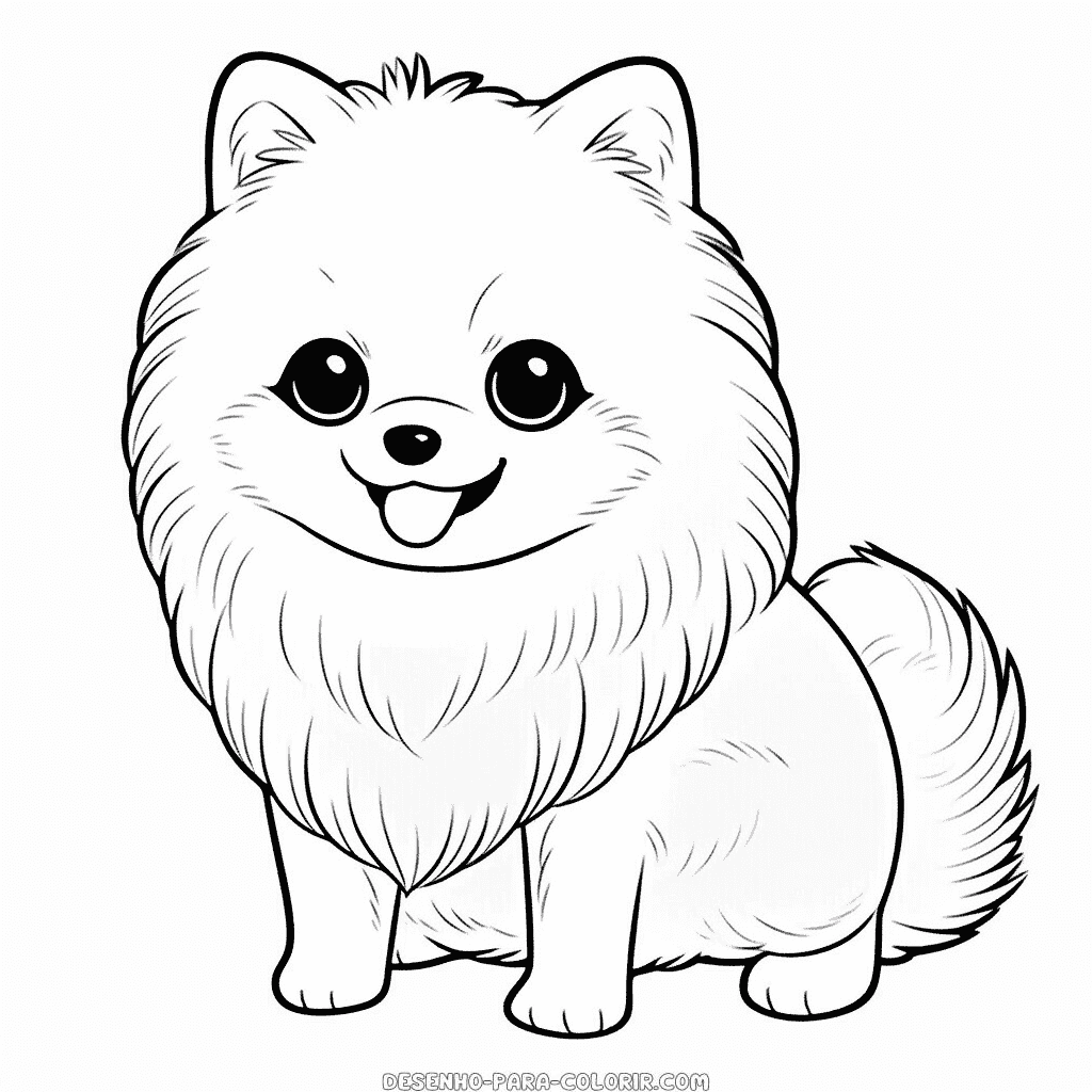 Desenho de cão da pomerânia para colorir