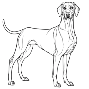 Desenho de cão da raça rhodesian ridgeback para colorir