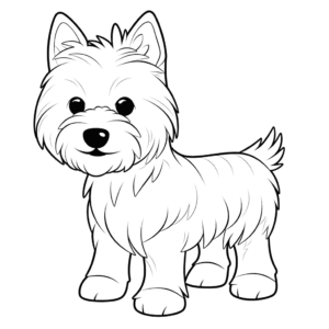 Desenho de cão da raça west highland white terrier para colorir