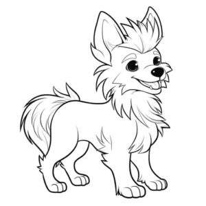 Desenho de cão de crista chinês para colorir