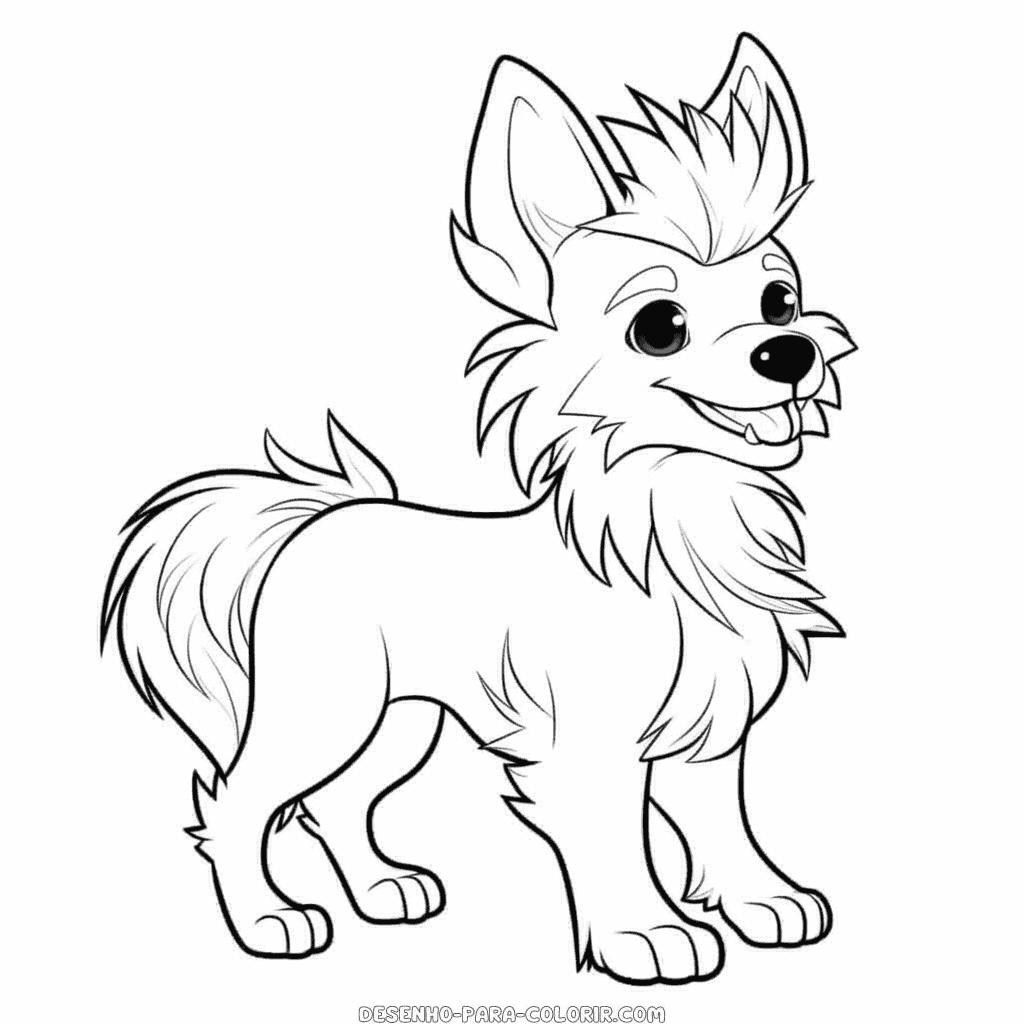 Desenho de cão de crista chinês para colorir
