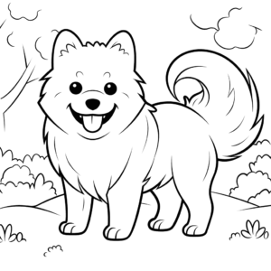 Desenho de cão esquimó americano para colorir