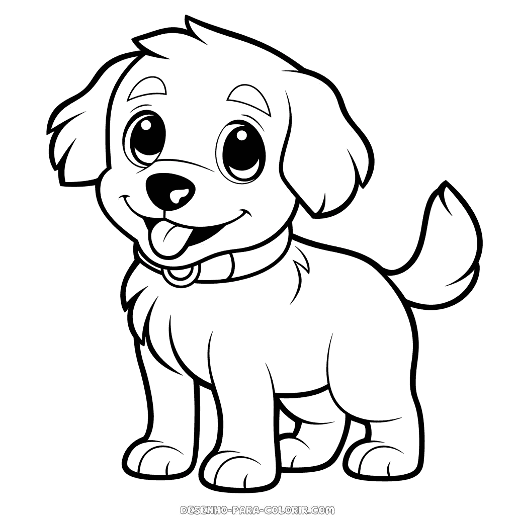 Desenho de cão fácil de colorir para colorir