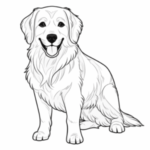 Desenho de cão golden retriever para colorir