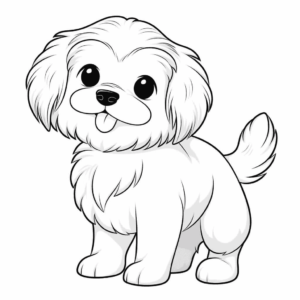 Desenho de cão havanês para colorir