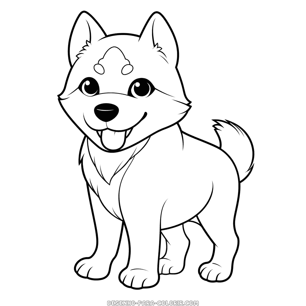 Desenho de cão husky para colorir