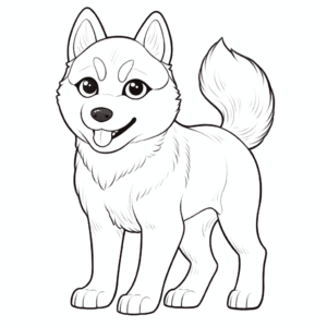 Desenho de cão husky siberiano para colorir