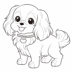 Desenho de cão king charles spaniel para colorir