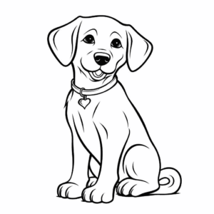 Desenho de cão labrador bonito para colorir