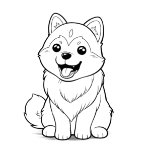 Desenho de cão malamute do alasca para colorir