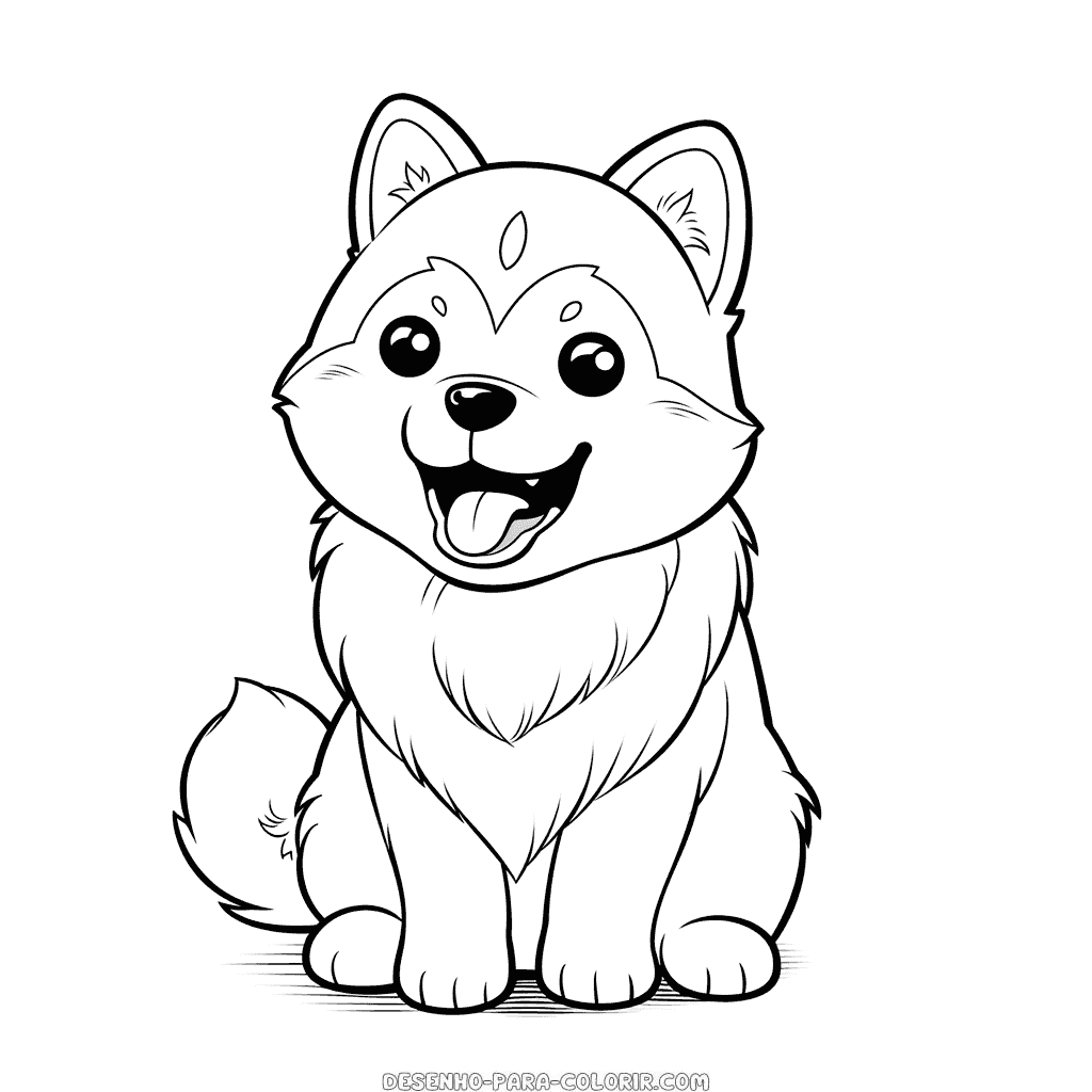 Desenho de cão malamute do alasca para colorir