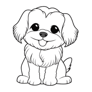 Desenho de cão maltês para colorir