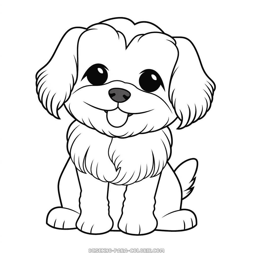 Desenho de cão maltês para colorir