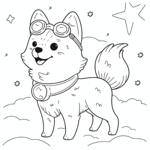 Desenho de cão otimista para colorir