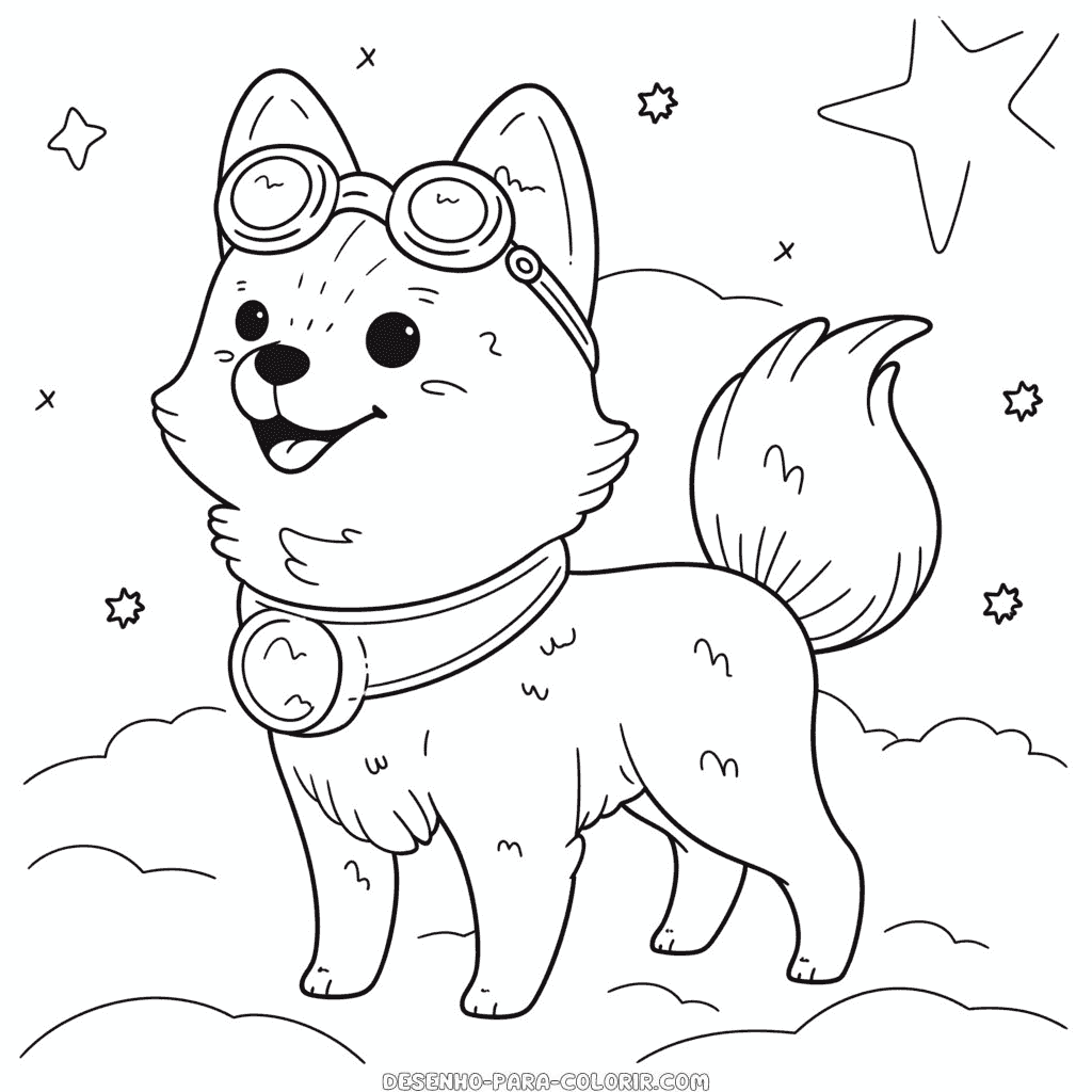 Desenho de cão otimista para colorir
