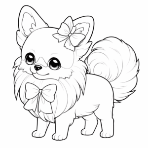 Desenho de cão papillon para colorir