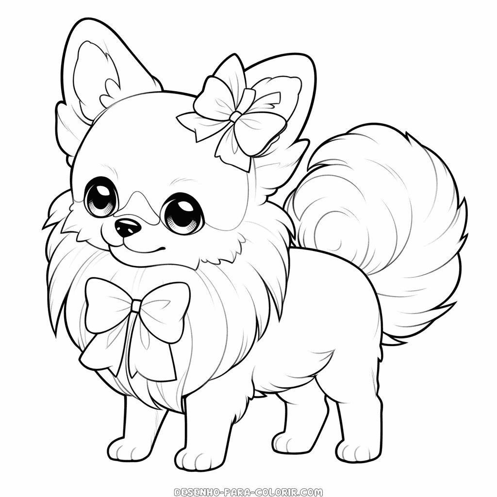 Desenho de cão papillon para colorir