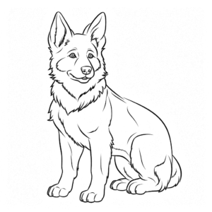 Desenho de cão pastor alemão bonito para colorir