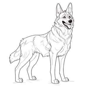 Desenho de cão pastor alemão para colorir