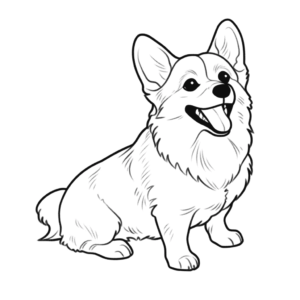 Desenho de cão pembroke welsh corgi para colorir