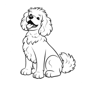 Desenho de cão poodle bonito para colorir