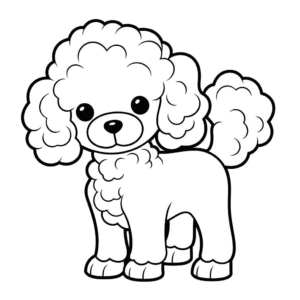Desenho de cão poodle para colorir