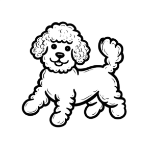 Desenho de cão poodle simples para colorir