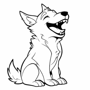 Desenho de cão que ri para colorir