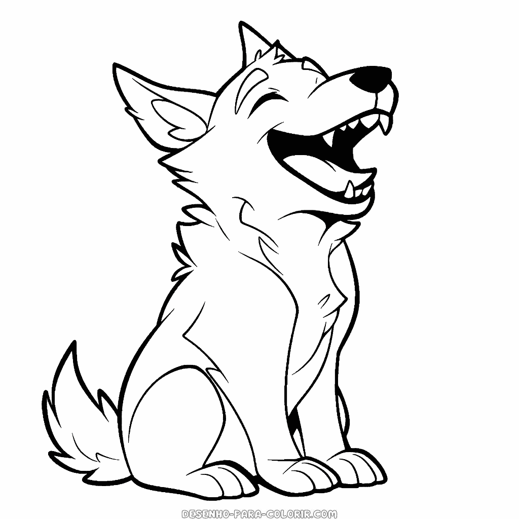 Desenho de cão que ri para colorir