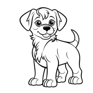 Desenho de cão rottweiler fofo para colorir