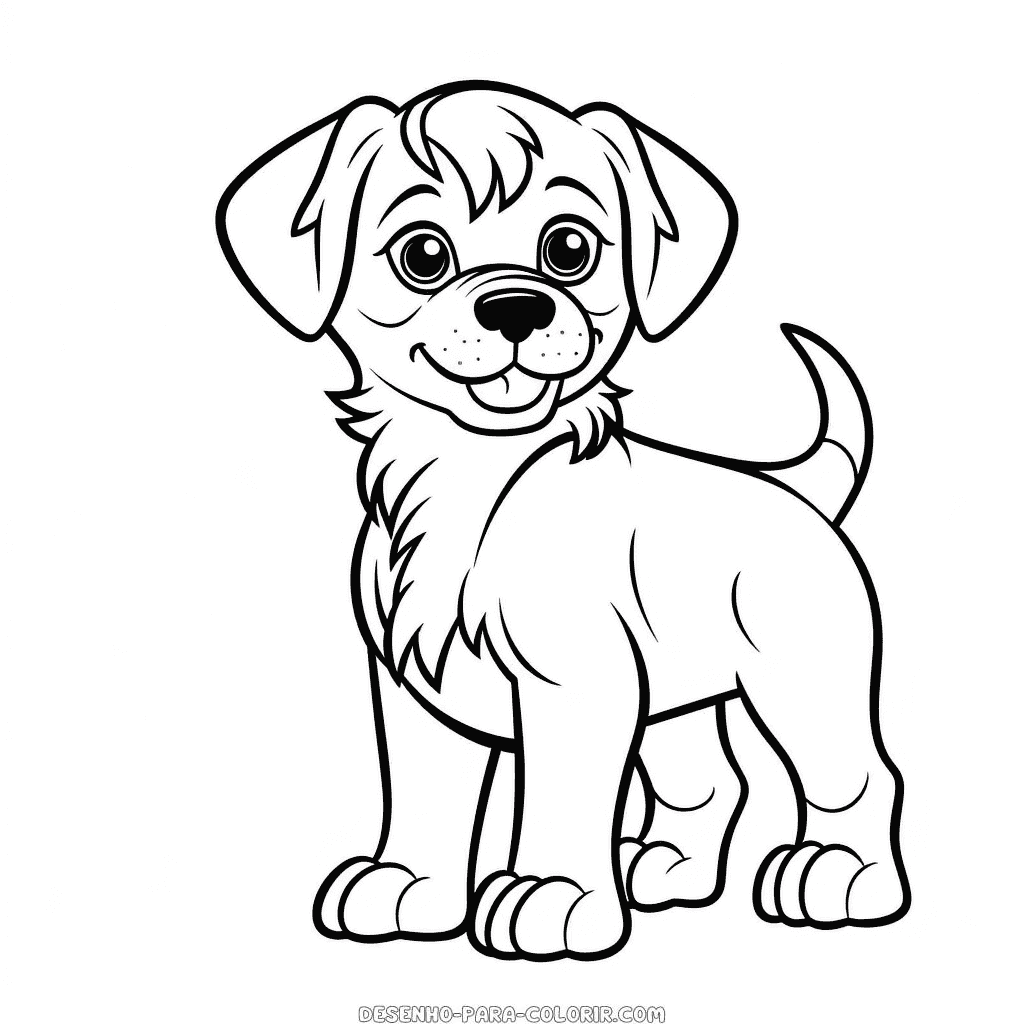 Desenho de cão rottweiler fofo para colorir
