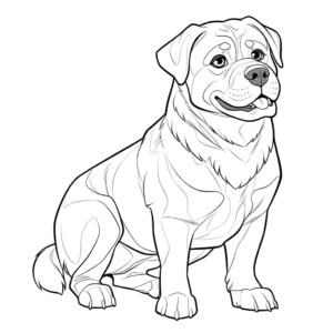 Desenho de cão rottweiler para colorir