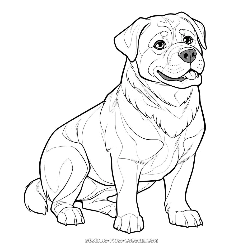 Desenho de cachorro grande para colorir