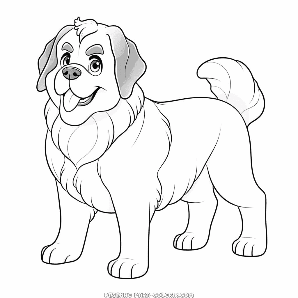 Desenho de cão são bernardo para colorir