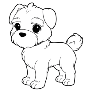 Desenho de cão schnauzer miniatura para colorir