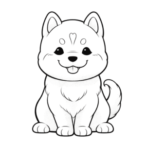 Desenho de cão shiba inu para colorir