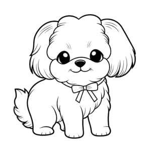 Desenho de cão shih tzu para colorir