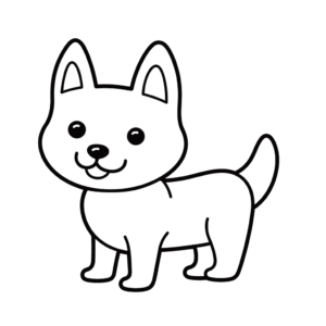 Desenho de cão simples e bonito para colorir