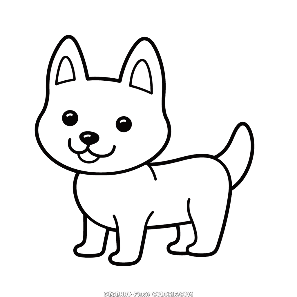 Desenho de cão simples e bonito para colorir
