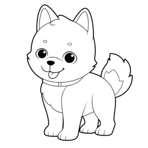 Desenho de cão simples para colorir