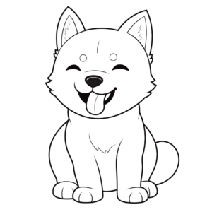 Desenho de cão sorridente para colorir