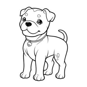 Desenho de cão staffordshire bull terrier para colorir