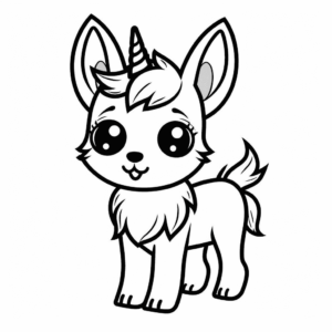 Desenho de cão unicórnio para colorir