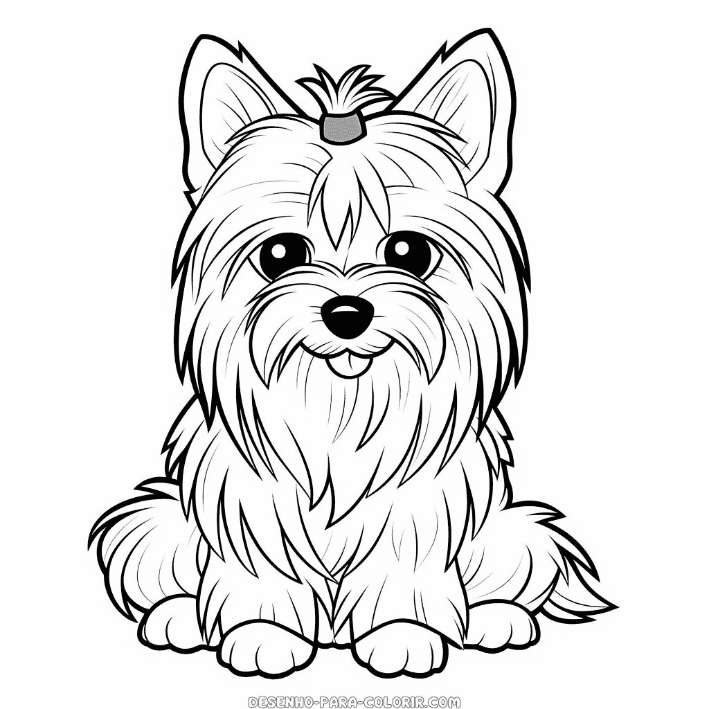 Desenho de cão yorkshire terrier para colorir